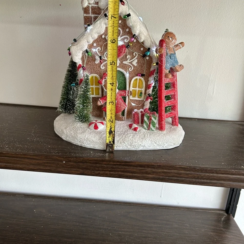 Gingerbread House Holiday Decoration with Lights by Valerie